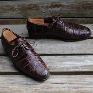 Genuine Crocodile Skin Patchwork Derby, David Eden, Men's 8.5 US, EUC